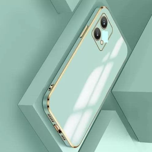 Image of for Motorola /Moto G54 5G Plating Square Gold Frame Phone Case Luxury Soft Silicone Back Cover for Motorola /Moto G54 5G (Mint Green)
