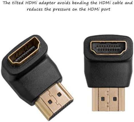 IRYNA 2 Pack HDMI 90 Degree Adapter and 270 Degree Male to Female Adapter, Right Angle HDMI, HDMI Male to Female Adapter Support 3D 4K HDMI Extender
