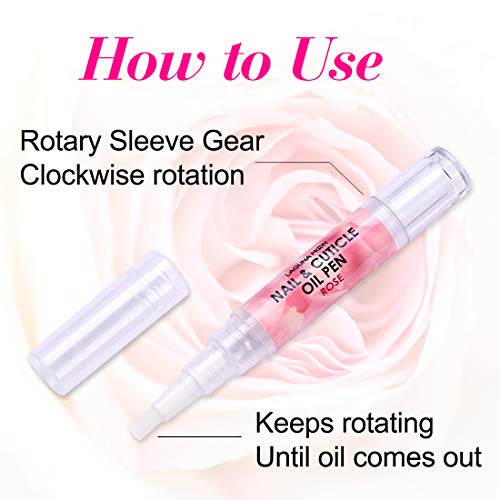 Lagunamoon Cuticle Oil Pen for Nail Nail Oil for Nail Care & Nail Growth - Nourish, Soothe & Moisturize Damaged Nails - Rose, 5 ml - Thumbnail 5