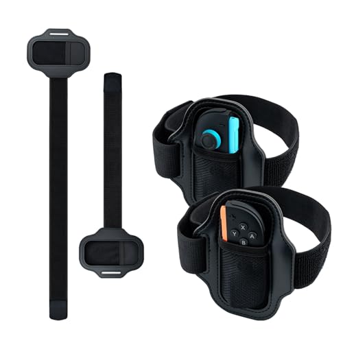 Wigearss 2 Stück Verstellbarer Sport Beingurt Leg Band für Nintendo Switch/Nintendo Switch 2 Joy-Con Controllers, Leg Strap für Nintendo Switch Sports Fußball, Ring Fit Adventure