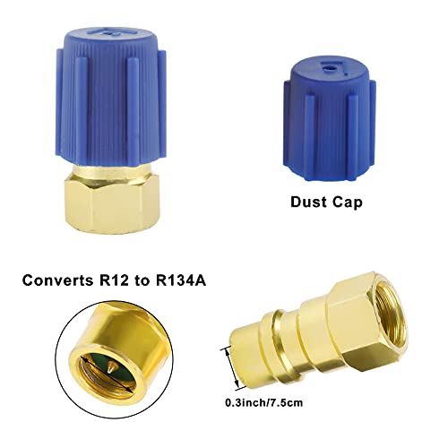 Patioer R134A Refrigerant Charging Hose Gauge, Refrigerant Recharge Hose Kit With 3 Pack Bpv-31 Bullet Piercing Tap Valve Kit For Car Ac Air Conditioning Refrigerant Charging Can To R-12/R-22 Port #TOP5