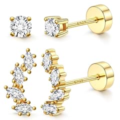 14K Gold Plated-CZ/Set 3