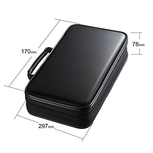 Sanwa 96 Capacity Cd Case, Large Cd Sleeves, Portable Dvd Vcd Storage Box, Portable Zipper Bag, Eva Protective Blu-Ray Wallet With Handle, For Car, Home, Office, Games Disc, Audio Music, Silver #TOP7