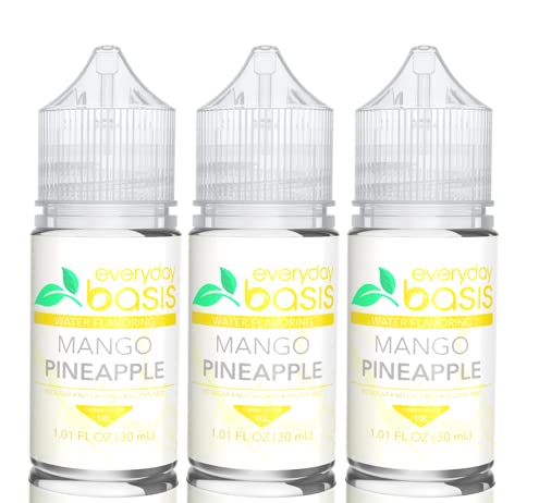 Everyday Basis Water Flavoring – Liven Up Your Water – Great Taste – Great Flavors – Keto Friendly, 0 Calories – No Dyes or Food Coloring (Mango Pineapple) (Pack of 3))