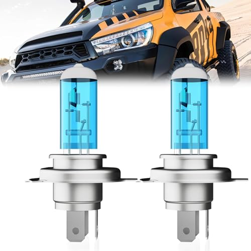 LECCIBUB Headlight Bulbs Compatible With Toyota Hilux 2004-2019, 9003 High Low Beam Headlights Halogen Light Bulb, Super Bright 6000K White, Plug and Play, Pack of 2