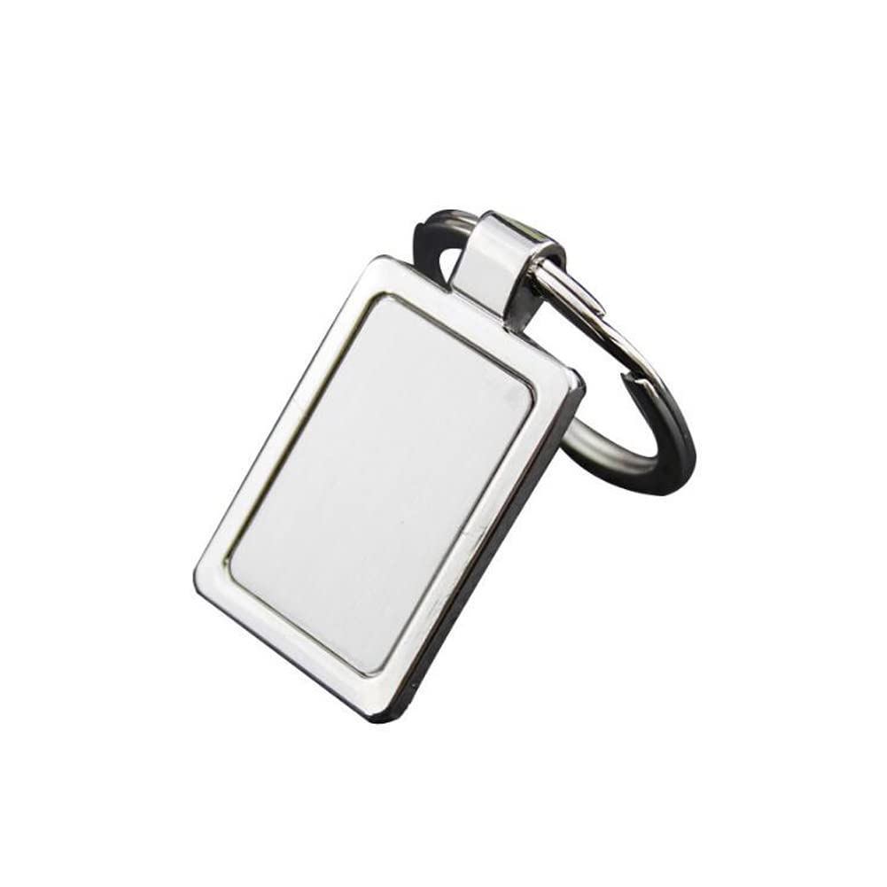 ARFUKA Keyring Square Tag Pendant Keychain Metal Key Chain, Christmas/Birthday/Valentine's Day Gift for Men and Women
