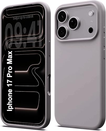 Image of Silicone Case for iPhone 17 Pro Max 6.9-Inch, Silky-Soft Touch Full-Body Protective Phone Case, Shockproof Back Cover for iPhone 17 Pro Max (Clay)
