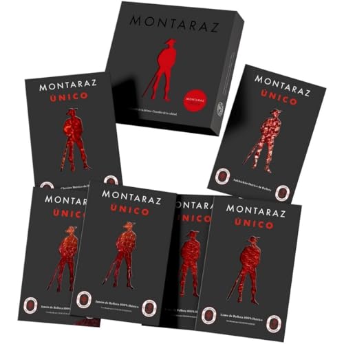 MONTARAZ Caja Regalo Gourmet | 6 Loncheados Surtidos 100% de Bellota | Jamon Iberico, Lomo Iberico y Salchichon y Chorizo Ibéricos envasados al vacío (600gr) | 100% Natural | Lote Ibericos