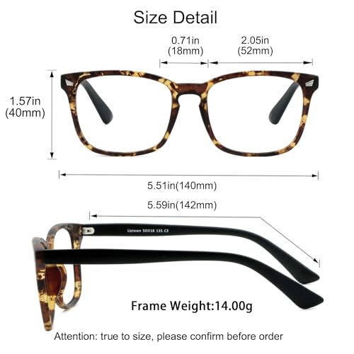 Image of YEIN Progressive Multifocus Reading Glasses, Spring Hinge Blue Light Blocking Glasses for Women Men, No Line Multifocal Readers with Clear Lenses (brown tortoise,+0.00 /+2.25 magnification)