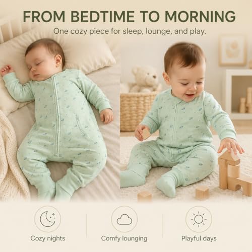 Image of Toddler Sleep Sacks for 2t-3t, 1 Pack Baby Wearable Blanket with Feet, Long Sleeve Breathable Sleep Sacks for Baby Boys and Girls