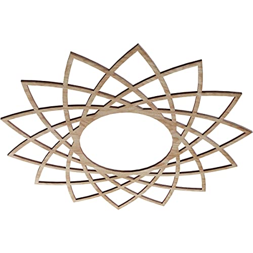 Image of Ekena Millwork 24 inchOD x 9 1 /4 inchID x 1 /4 inchT Eleanor Wood Fretwork Pierced Ceiling Medallion, Red Oak