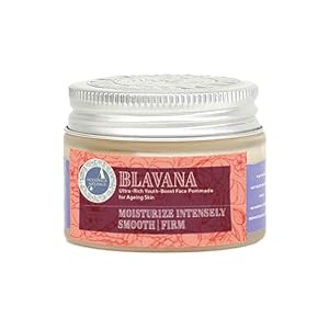 Blavana Daily Moisturizer for Face – An Ayurvedic Ultra-Rich Youth-Boost Face Pommade for Aging Skin – with Black Gram, Manjistha, Apricot, Aloe Vera – Dermatologically Tested 1.76 oz