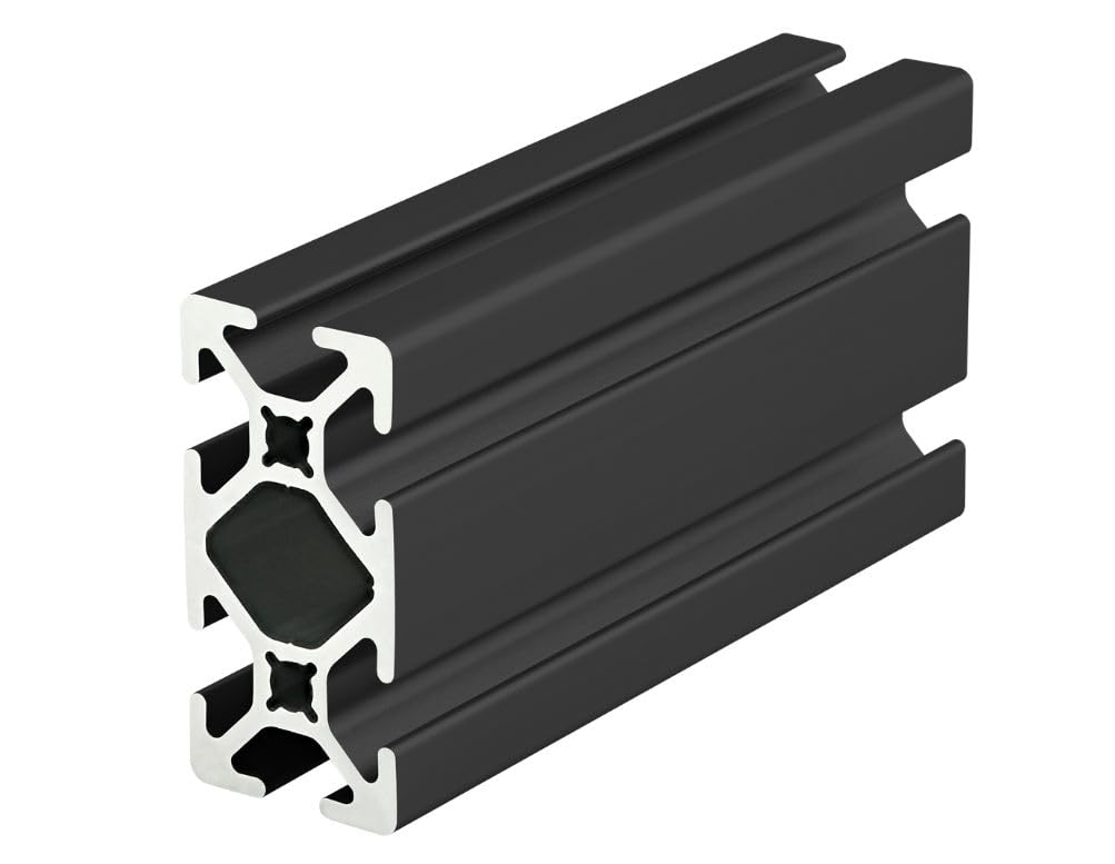 8020, 1020, 10 Series 1 Inch x 2 Inch T-Slotted Aluminum Extrusion DIY Extruded Linear Slot Bar Rail 80/20 (Smooth, Black Anodize, 48" Long)