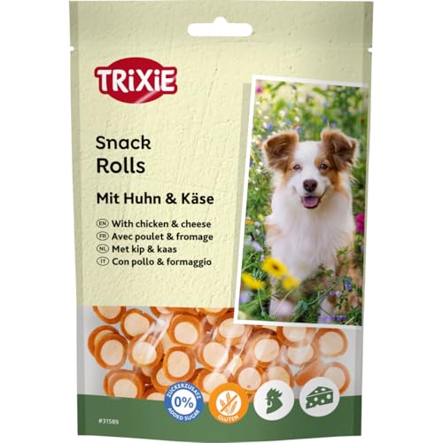 TRIXIE Hundeleckerli Snack Rolls mit Hühnerbrust & Käse – 100 g