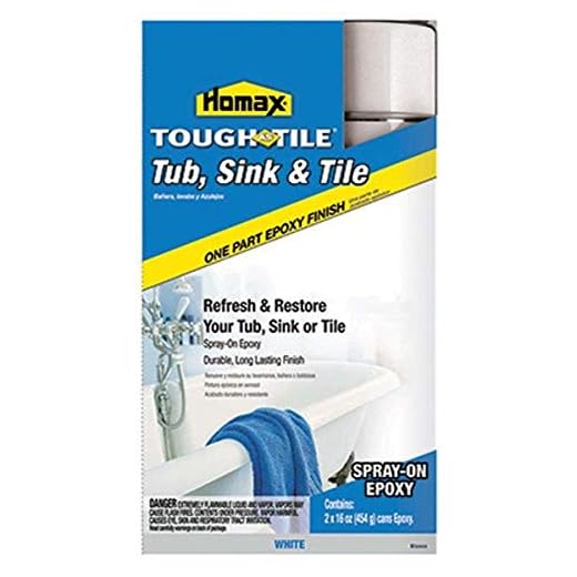 Homax - 41072207713 Tub and Sink One-Part Spray-On Epoxy, White, 32 oz