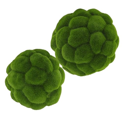OSOLADY 2pcs Faux Balls Artificial Topiary Greenery for Floral Arrangements and Fairy Gardens Decorative Garden Balls Low Maintenance Lifelike Design