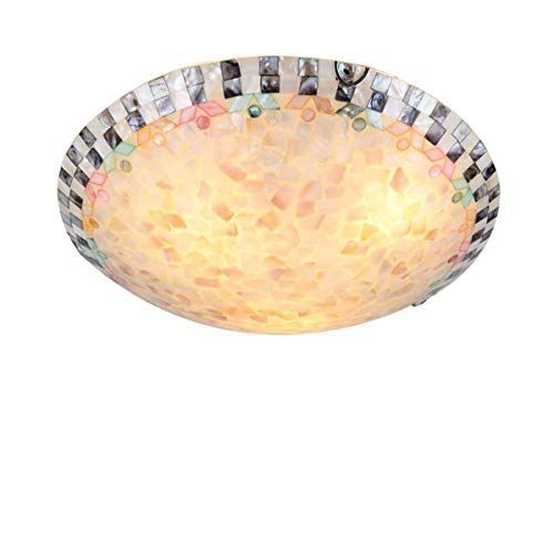 Mediterrane Led-deckenleuchten Vintage Pastoral Natural Shell Deckenleuchte Unterputz-leuchte Für Schlafzimmer Wohnzimmer Flur Warmlight 40cm