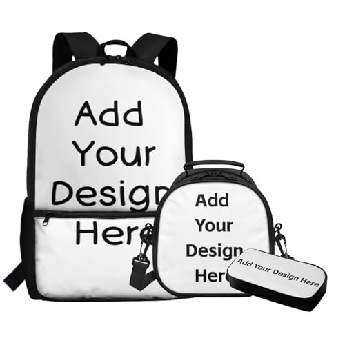 Personalized Backpack for Boys with Lunch Bag Customized Kids Bookbag with Name Picture 3 Pieces Boys School Bag for School Ages 5-7 for Primary School2