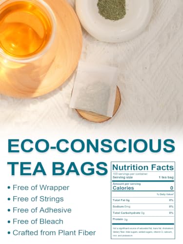 Image of TeeLux Lemon Balm Tea Bags, Pure & Natural Lemon Balm Herbal Tea, Lemony & Citrusy Flavor, Caffeine Free, 100 Count