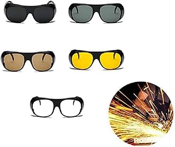 TopHomer Welding Safety Spectacles, Anti-Scratch UV Protection Goggles Welder Glasses for Brazing, Cutting and Tig Welding (Dark Grey)