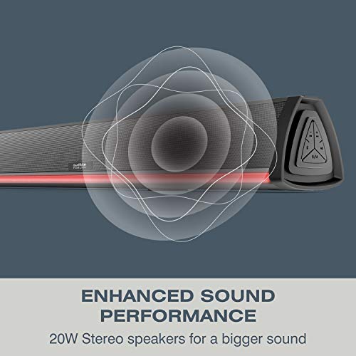 Soundbar TV Bluetooth, Casse per TV Barra Soundbar con LED RGB, Air Tube e Amplificatore a 2.0 Canali Wireless con Telecomando per Gaming, PC e TV