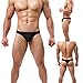 Pdbokew Men's Thongs Underwear Comfortable T-Back G-String 3Pack Large