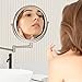 Wall Mounted Makeup Mirror - 10x Magnification 8'' Two-Sided Swivel Extendable Bathroom Mirror Nickel Finish