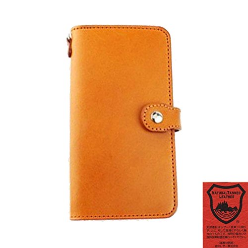 iPhone13Pro用ケース 日本製 栃木レザー ハンドメイド 全機種 手帳型 本革 ヌメ革 スマホケース (iPhone13Pro用, キャメル)