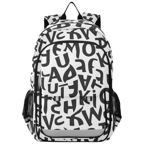 Sac à dos imprimé lettres motif graphique tendance taille unique enfants ados