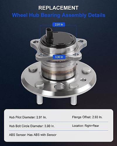 Image of ECCPP Wheel Hub Assembly Rear 512207 for Lexus Es300 2002-2003, for Lexus