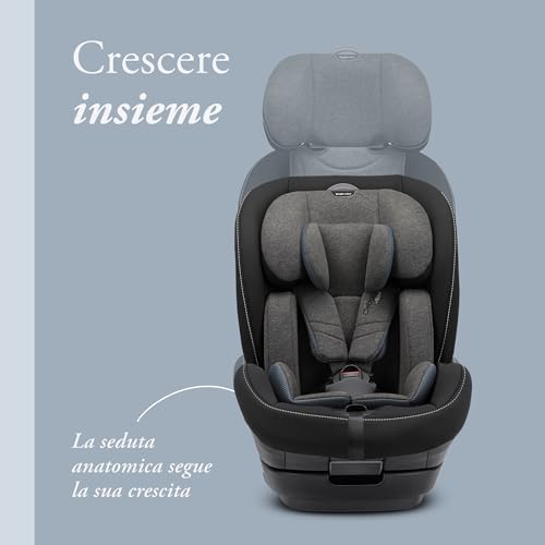 Inglesina Caboto I-Size Seggiolino Auto, Isofix, Da 15 Mesi A 12 Anni Circa, Dai 76 Ai 150 Cm, Vulcan Black - 5