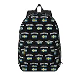 ayvcxui Swedish Sweden Flag 17 Inch Backpacks Multipurpose Laptop Backpack Double Shoulder Bag for Men Women Gifts