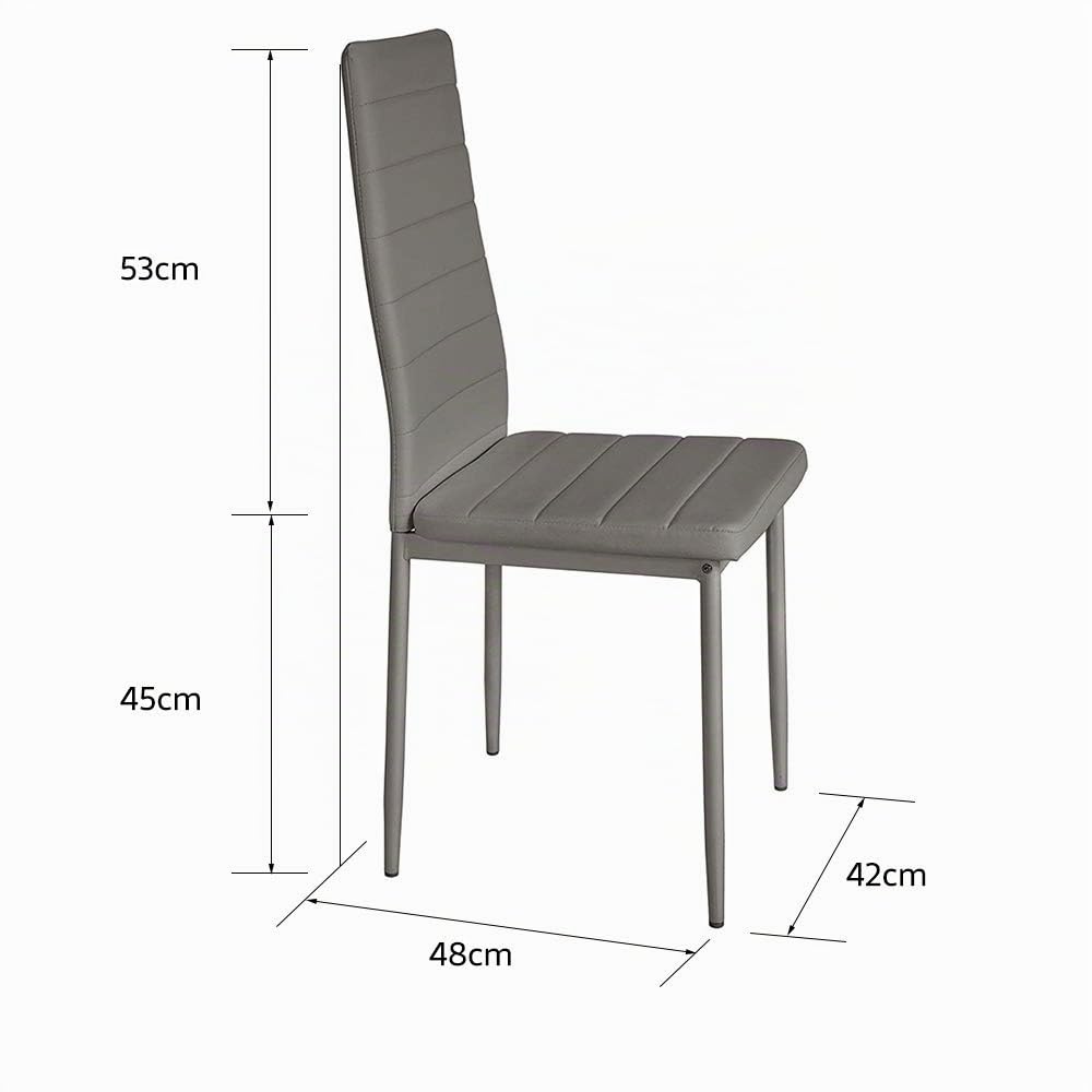 Pack 2 Sillas Lauter Polipiel - Set de Sillas de Comedor, Asiento y Respaldo Acolchado, Set de sillas de Comedor,SGS Tested,2 Piezas (Gris)