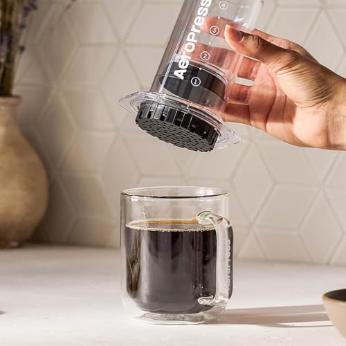 Image of AeroPress Clear Coffee Press - All-in-One French Press, Pour-Over & Espresso Style Manual Brewer, 2 Min Brew for Less Bitterness, More Flavor, Small Portable Coffee Maker, Travel & Camping (Pack of 2)