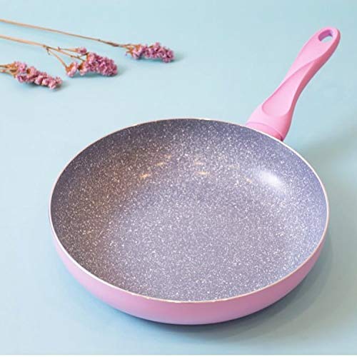 Image of MINISO 240mm Ceramic Coated Non-Stick Wok Frying Pan Cookware (Pink,9.4 * 2 * 9.4 inches)