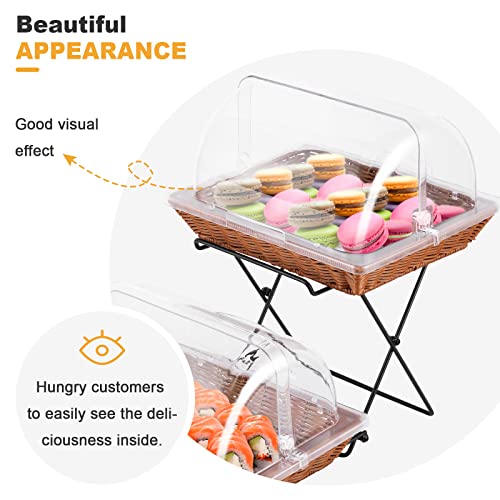 Ymjoinmx Countertop Bakery Pastry Display Rack With Basket Dessert Bread Fruit Case Display Stand Shelf Snack Rack #TOP2