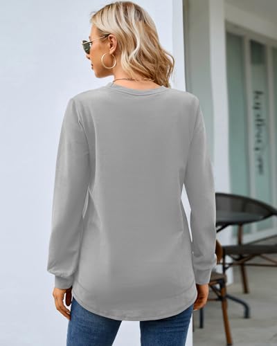 Image of MOLERANI Sweatshirts for Women Casual Long Sleeve Crewneck Shirt Tunic Tops | Pullovers, Soft Lightweight Warm Fabric, Loose Fit, Fall Winter Trendy Clothes, Daily Wear, Workout, Outdoor Outfits