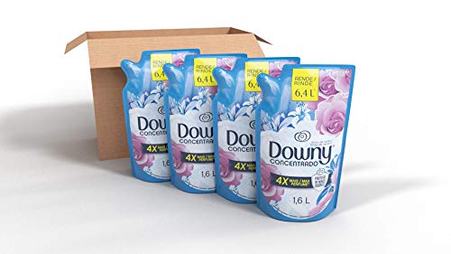 Kit Amaciante Concentrado Downy Brisa de Verão, 4 sachês com 1,6 L cada, total 6,4 L