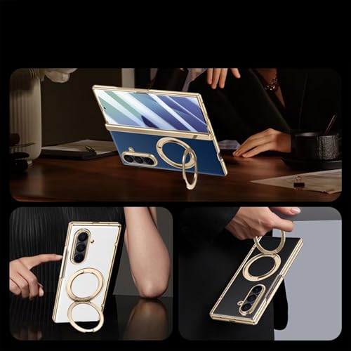 Étui cuir Galaxy Z Fold 7 pour visionnage mains libres au bureau