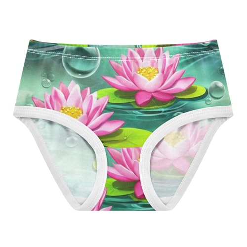 Animals Girls Underwear Toddler 2t Cotton Girl Panties Cute Pink Lotus Flowers Green Kids Briefs Undies
