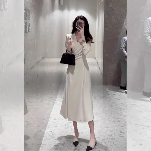 Robe Longue Formelle Style Blazer à Revers Cranté de Qualité Supérieure - 4