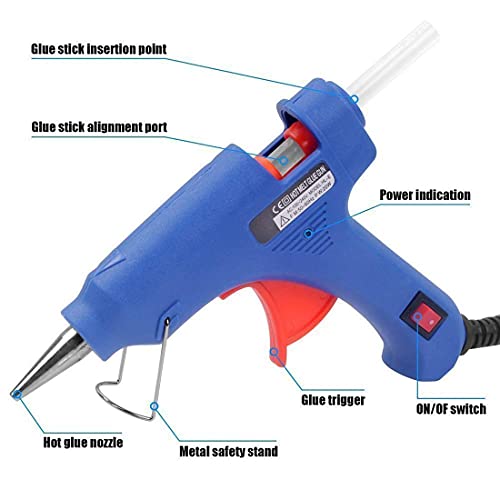 Image of Diy Crafts 10257 Glue Sticks Mini Handy 20 Watt Hot Melt Gun, Multicolor, 51 Piece
