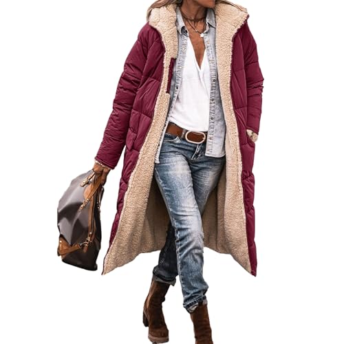ZYKEJJDDAK Abrigo largo elegante y moderno para mujer que se mantiene caliente y a la moda este invierno con chaquetas de gran tamaño, ropa de moda para mujer, f, S-XXL