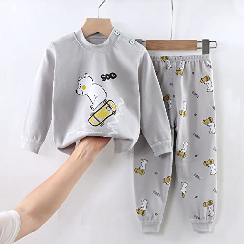 Image of Bold N Elegant Full Sleeve Cute Cotton Cartoon Print T-Shirt & Pajama Pj Jogger Clothing Set for Infant Toddler Baby Boy Girl Kids