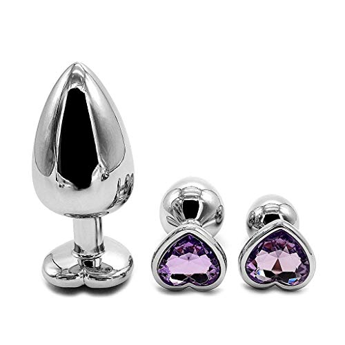 N\A 3 peças de contas anais de cristal, coração confortável, plugue B-tt, estimulador Siix Colorful