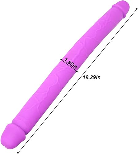 Miniatura 2 de Consolador realista de doble extremo de silicona de doble cara con glande vívido pene doble pene para sexo anal vaginal, juguete sexual para