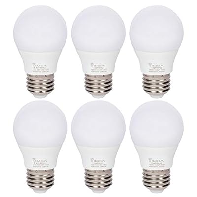Simba Lighting LED A15 Refrigerator Light Bulbs (6-Pack) 4W 40W Replacement Small for Appliances, Freezers, Ceiling Fans, 120V, E26 Standard Medium Base, Frosted Cover, Not Dimmable, 3000K Soft White