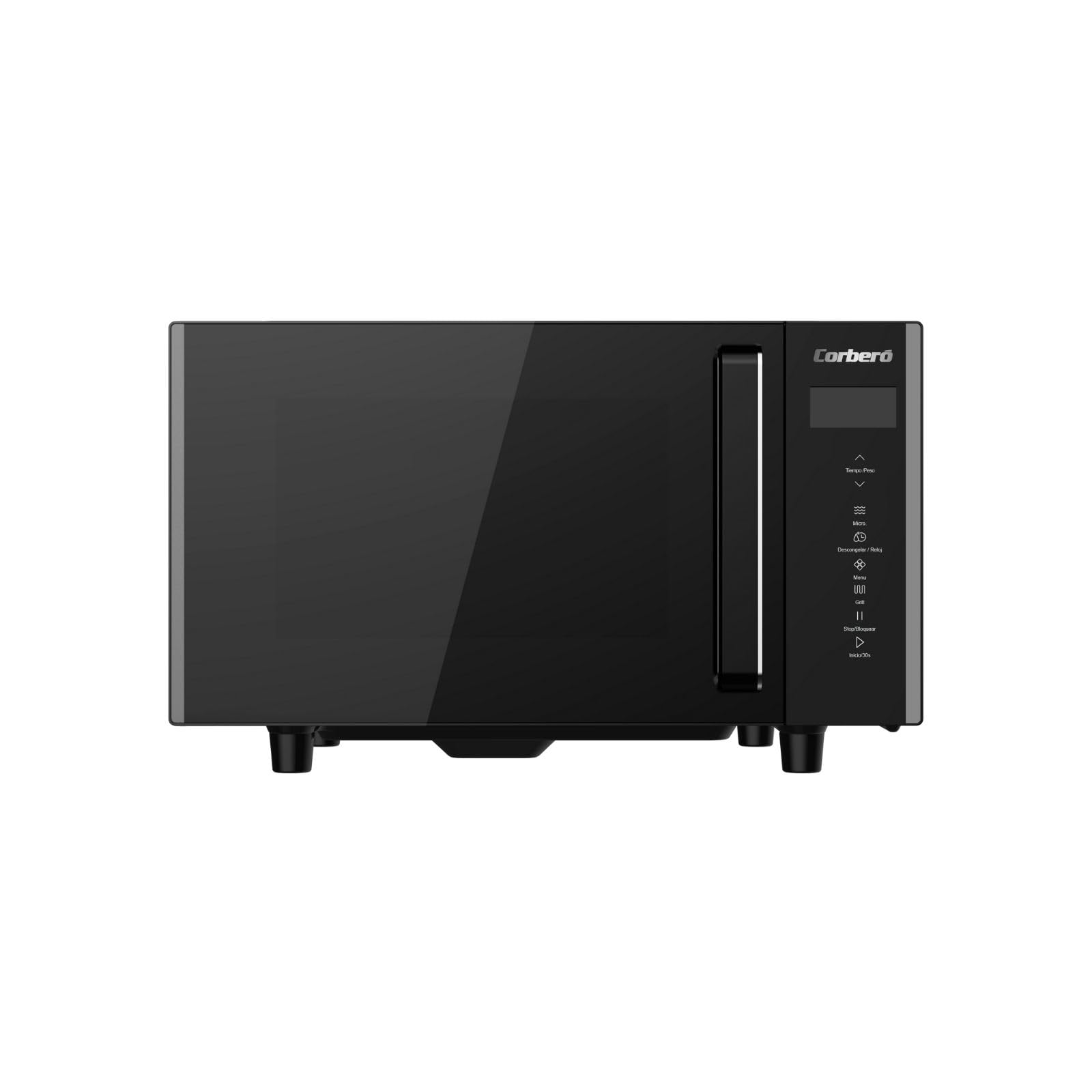 Corberó – Microonde senza piatto girevole con griglia | CMICW8023DF | 23L | 800W | Auto Menu | 5 Livelli di Potenza | Digital Touch | Funzione Sbrinamento | Pizza | Nero