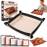 Leakproof Silicone Baking Mat with Snap Lock Edges Nonstick Oven Liners