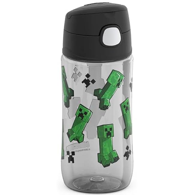 THERMOS FUNTAINER 16 Ounce Plastic Hydration Bottle with Spout, MINECRAFT